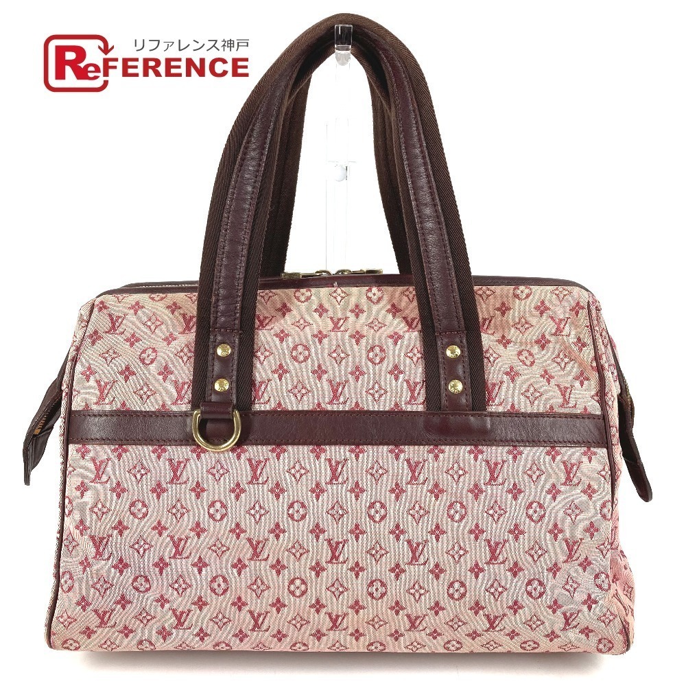 LOUIS VUITTON Monogram Josephine Handbag Boston Bag Canvas Cerise Red